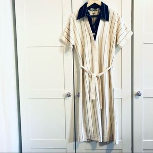 Preppy Vintage Gino Paoli knit polo striped dress wool